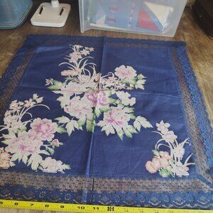 Vintage Japanese Scarf cotton 21in x 21in